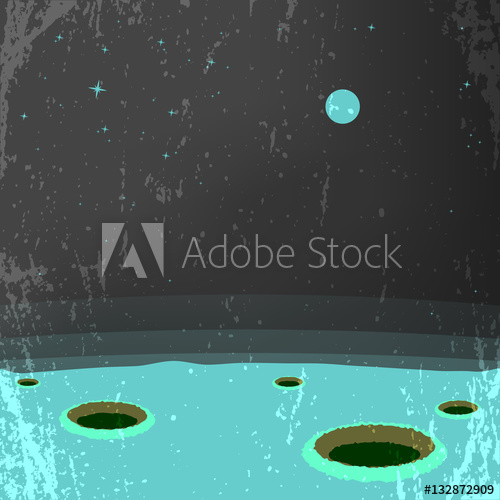 500x500 Retro Futuristic Moon Surface