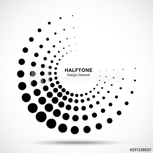 500x500 Halftone Dotted Circle Frame Abstract Dots Logo Emblem Design