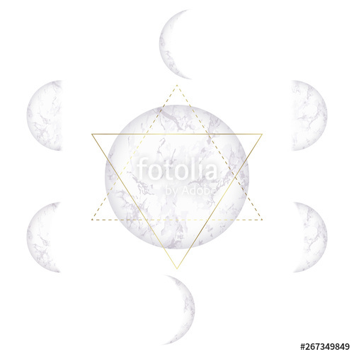 500x500 Moon Phases Of Marble Texture And Star Of David Stock Image