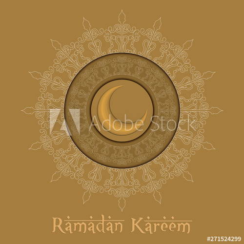 500x500 Ramadam Kareem Poster With An Arabic Texture And A Moon