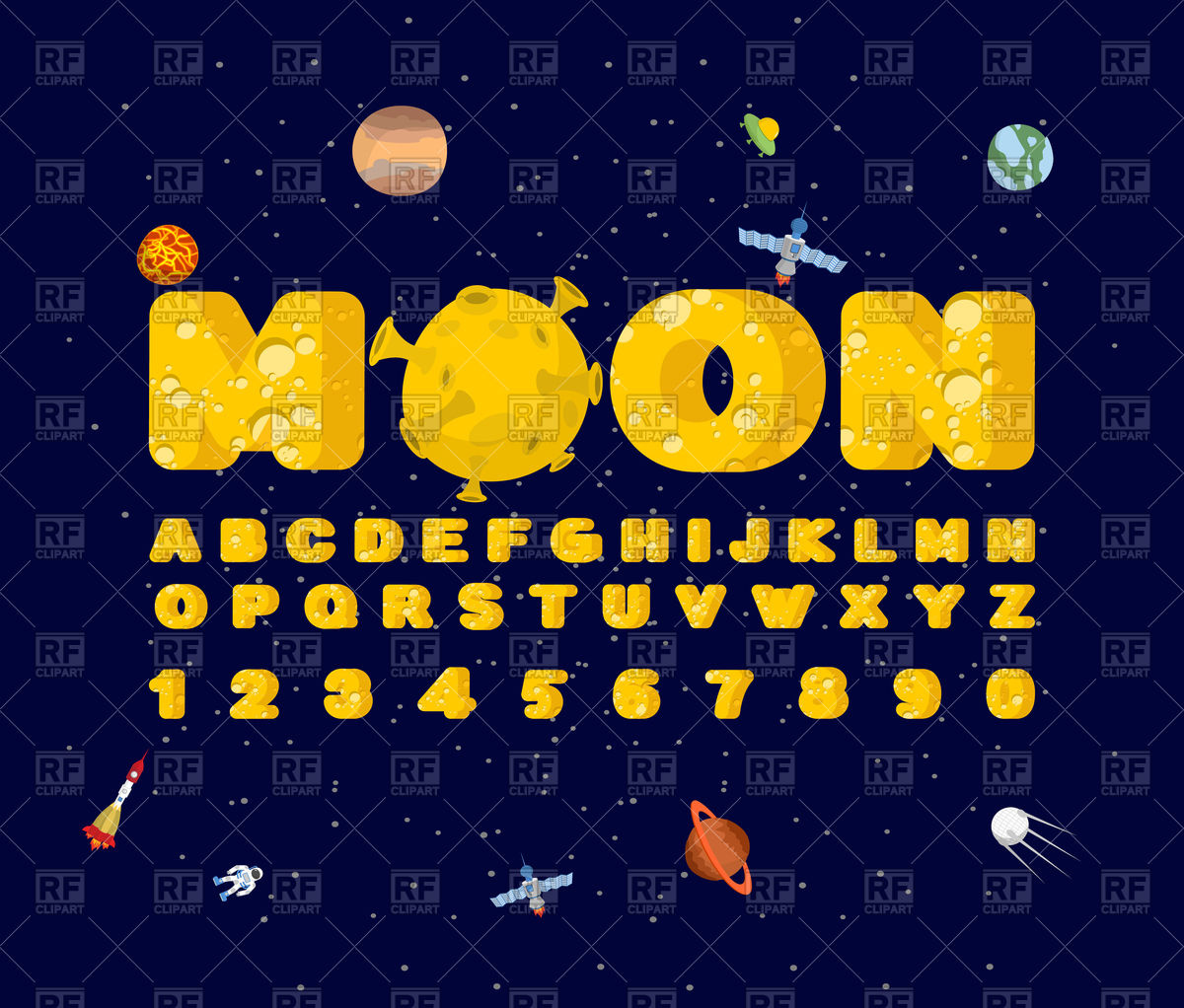 1200x1022 Yellow Letters Of Moon Texture Vector Image Of Fonts Type