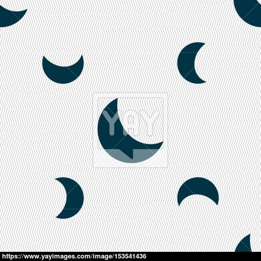 512x512 Moon Icon Sign Seamless Pattern With Geometric Texture Vector