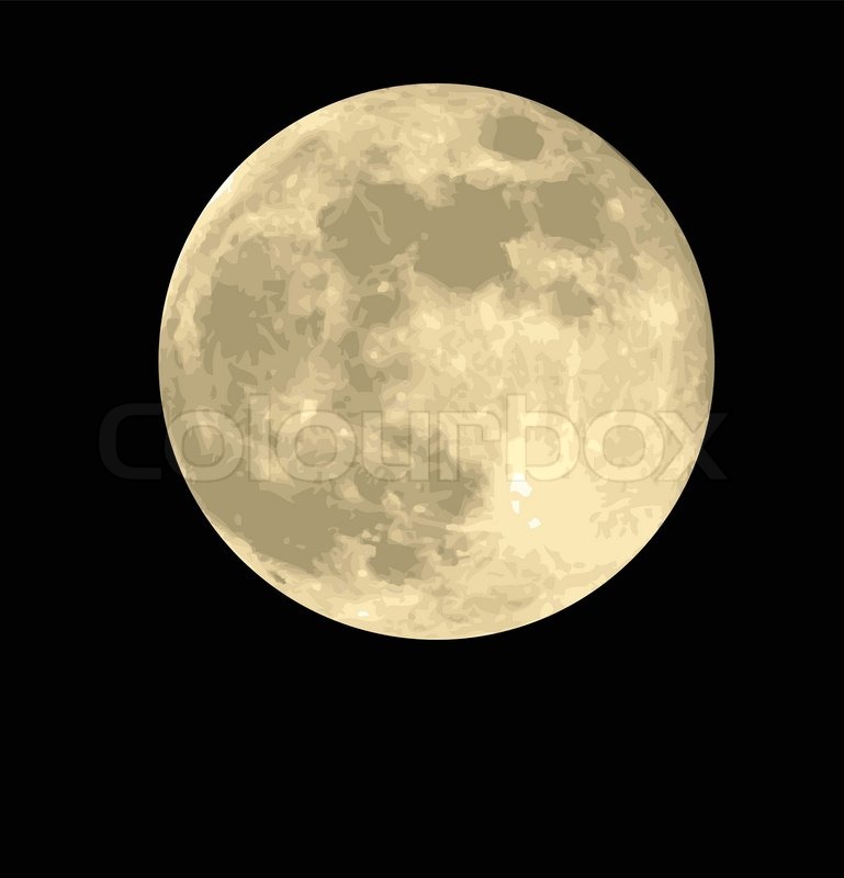 769x800 Full Moon With Realistic Textures, Stock Vector Colourbox