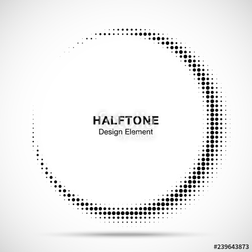 500x500 Halftone Circle Frame Abstract Dots Logo Emblem Design Element