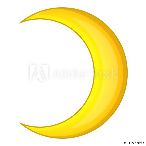 500x500 Crescent Moon Icon Cartoon Illustration Of Crescent Moon Vector