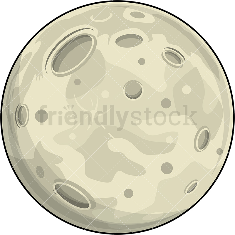800x800 The Moon Cartoon Vector Clipart
