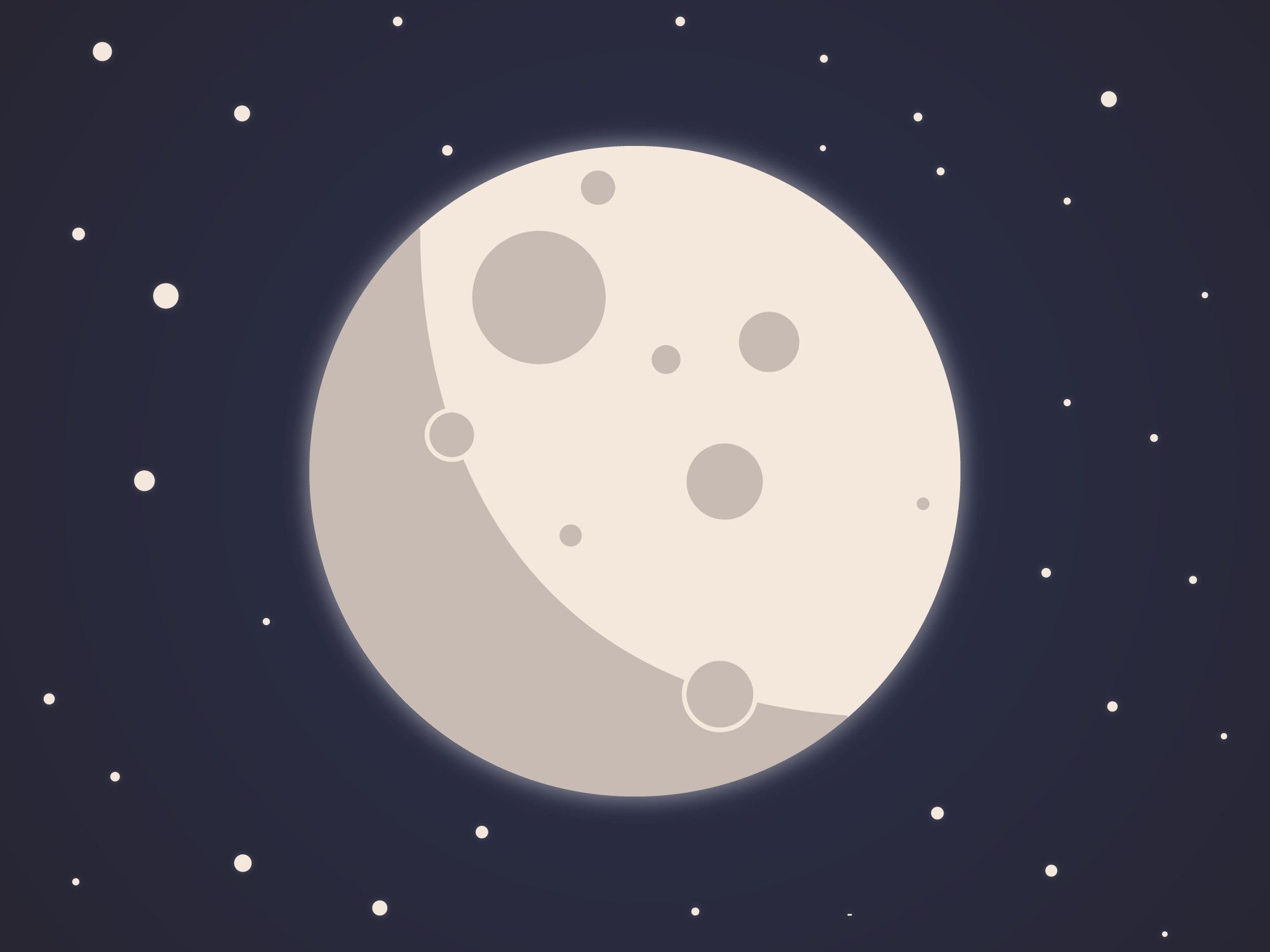 2000x1500 The Moon Vector Design Minimal Designs Moon Vector, Flat