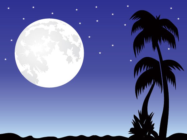 600x450 Romantic Moon Free Vector