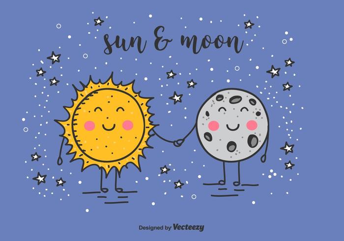 700x490 Sun And Moon Vector Background
