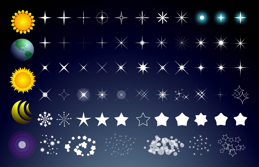 850x550 Sun Stars Moon Vector Art Graphics