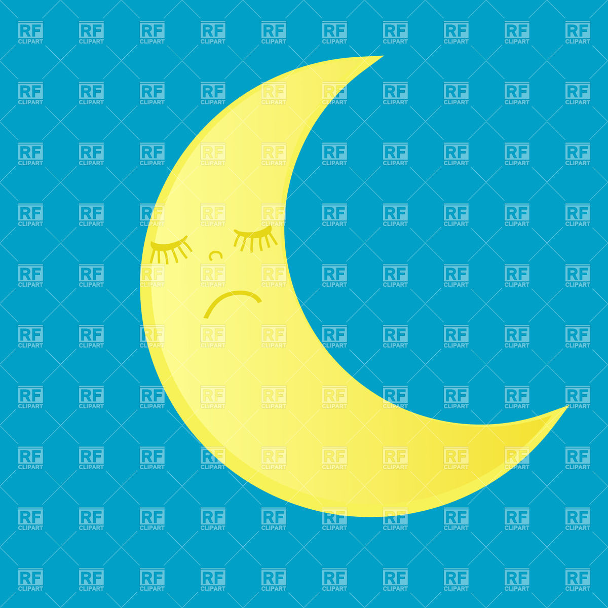 1200x1200 Cartoon Sleeping Moon Vector Image Of Objects Mcherevan