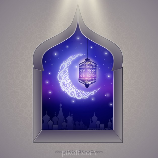 626x626 Arabic Window With Crescent Moon Vector Free Download