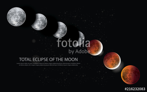 500x313 Total Eclipse Of The Moon Vector Illustration Stock Image