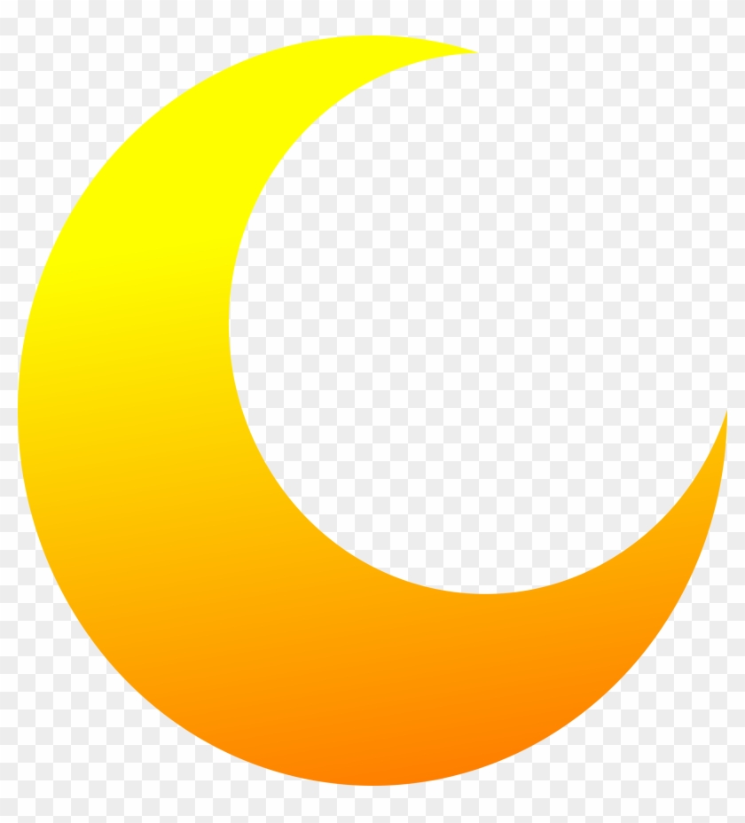 840x928 Yellow Crescent Half Moon Vector Clipart Image