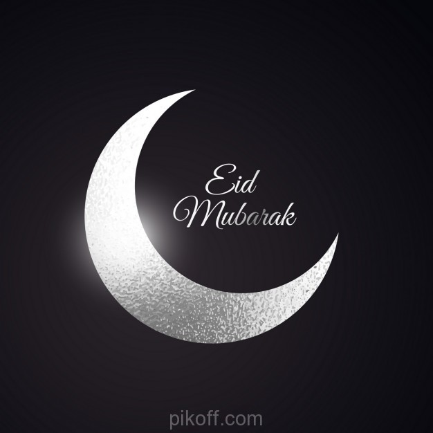 626x626 Eid Mubarak Beautiful Background With Silver Moon Vector Free
