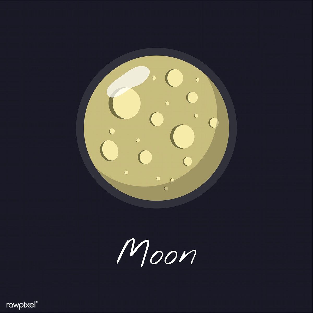 The Moon Vector Free Image 1200x1200 The Moon Vector Free Image