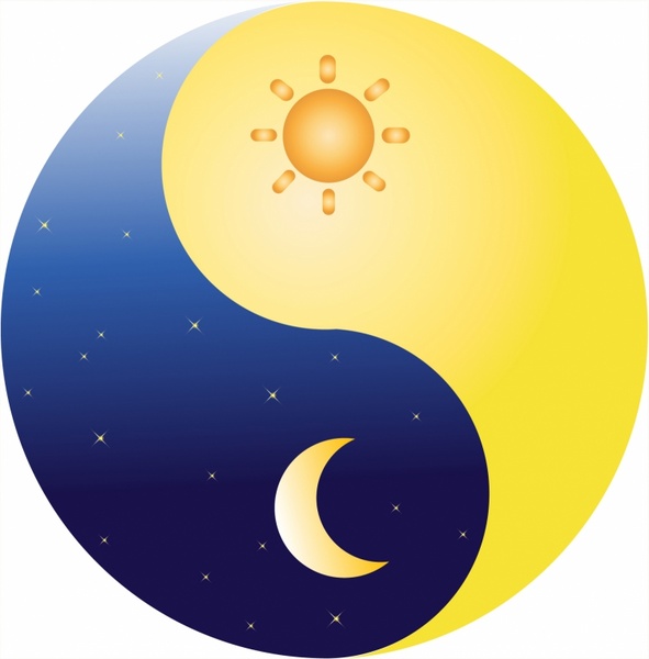 Ying Yang Sun And Moon Free Vector In Adobe Illustrator 591x600 Ying Yang Sun And Moon Free Vector In Adobe Illustrator