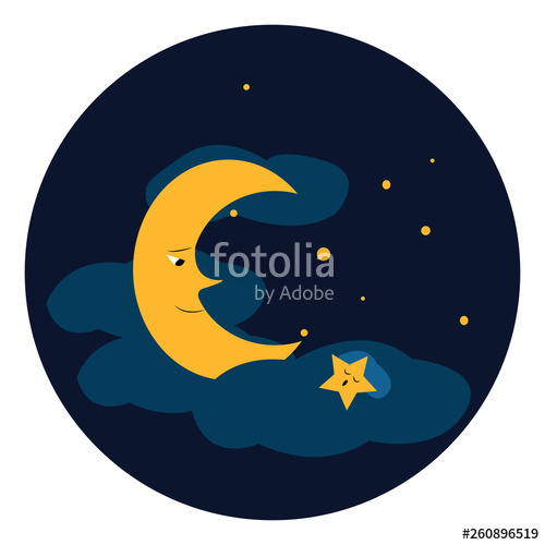Clipart Of A Blue Sky With Bright Twinkling Stars And Moon Vector 500x500 Clipart Of A Blue Sky With Bright Twinkling Stars And Moon Vector