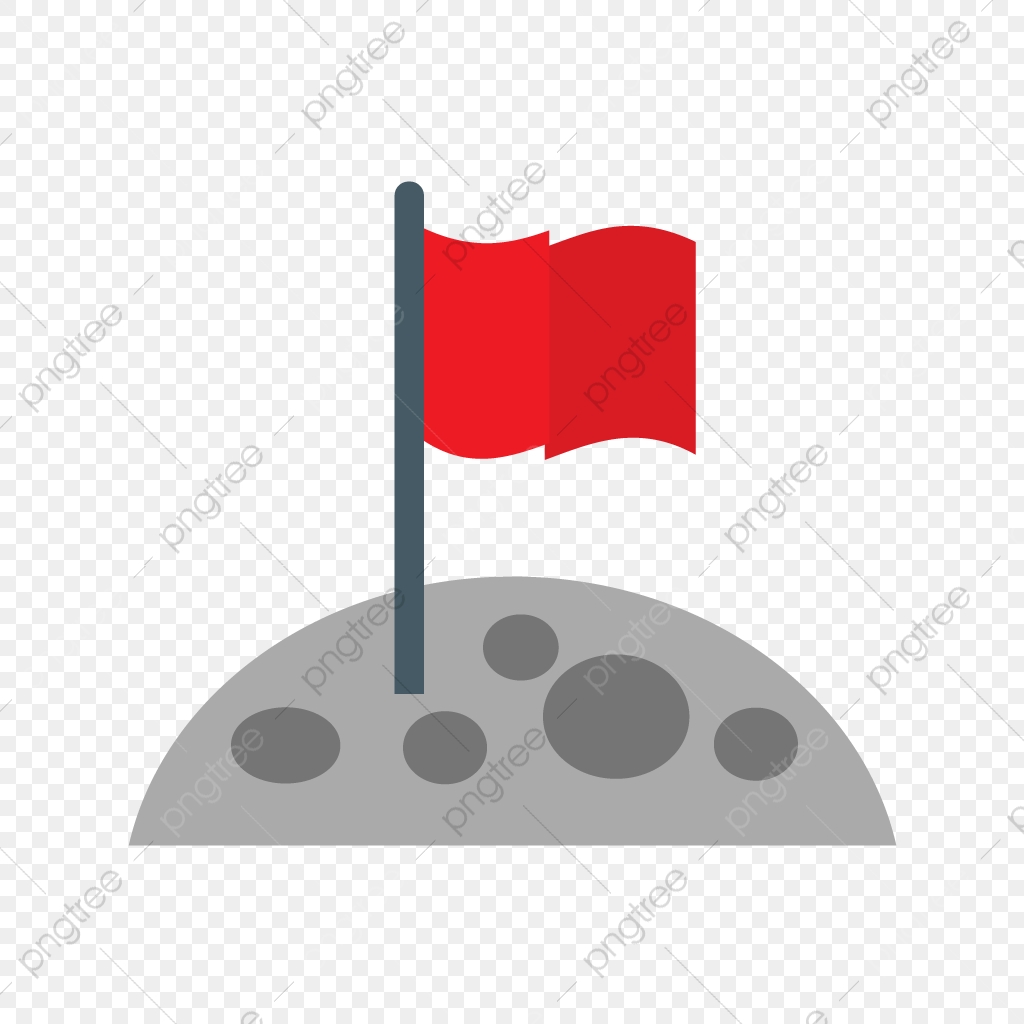 1024x1024 Flag At Moon Vector Icon, Flag Icon, Flag At Moon Icon, Moon Icon