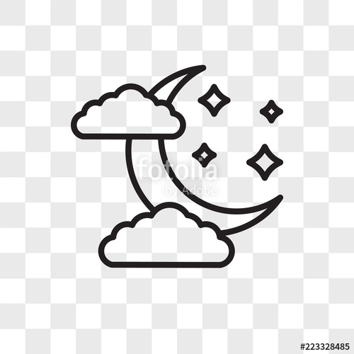 500x500 Moon Vector Icon Isolated On Transparent Background, Moon Logo