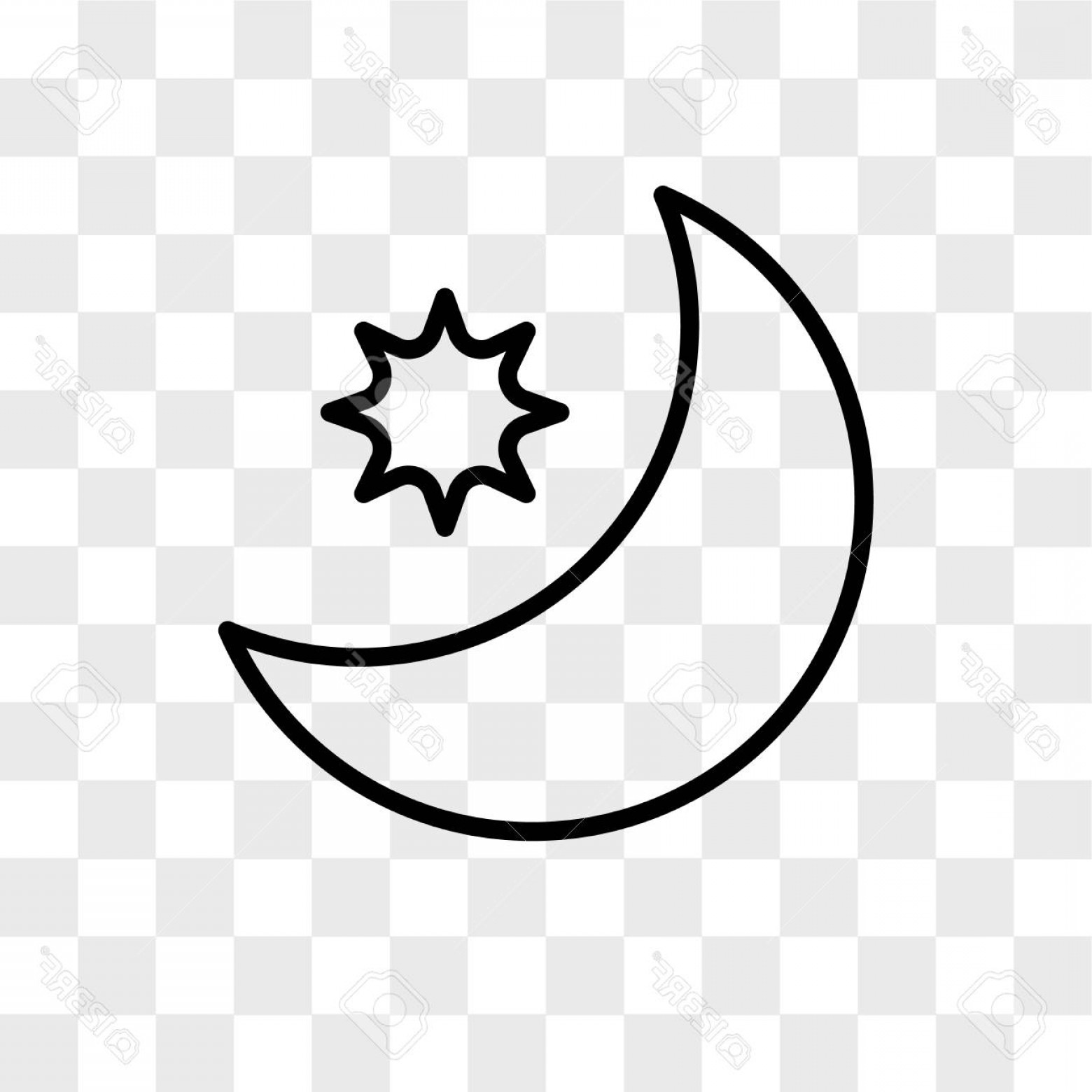 1560x1560 Photostock Vector Crescent Moon And Star Vector Icon Isolated