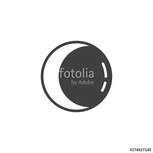 500x500 Waning Gibbous Moon Vector Icon Filled Flat Sign For Mobile