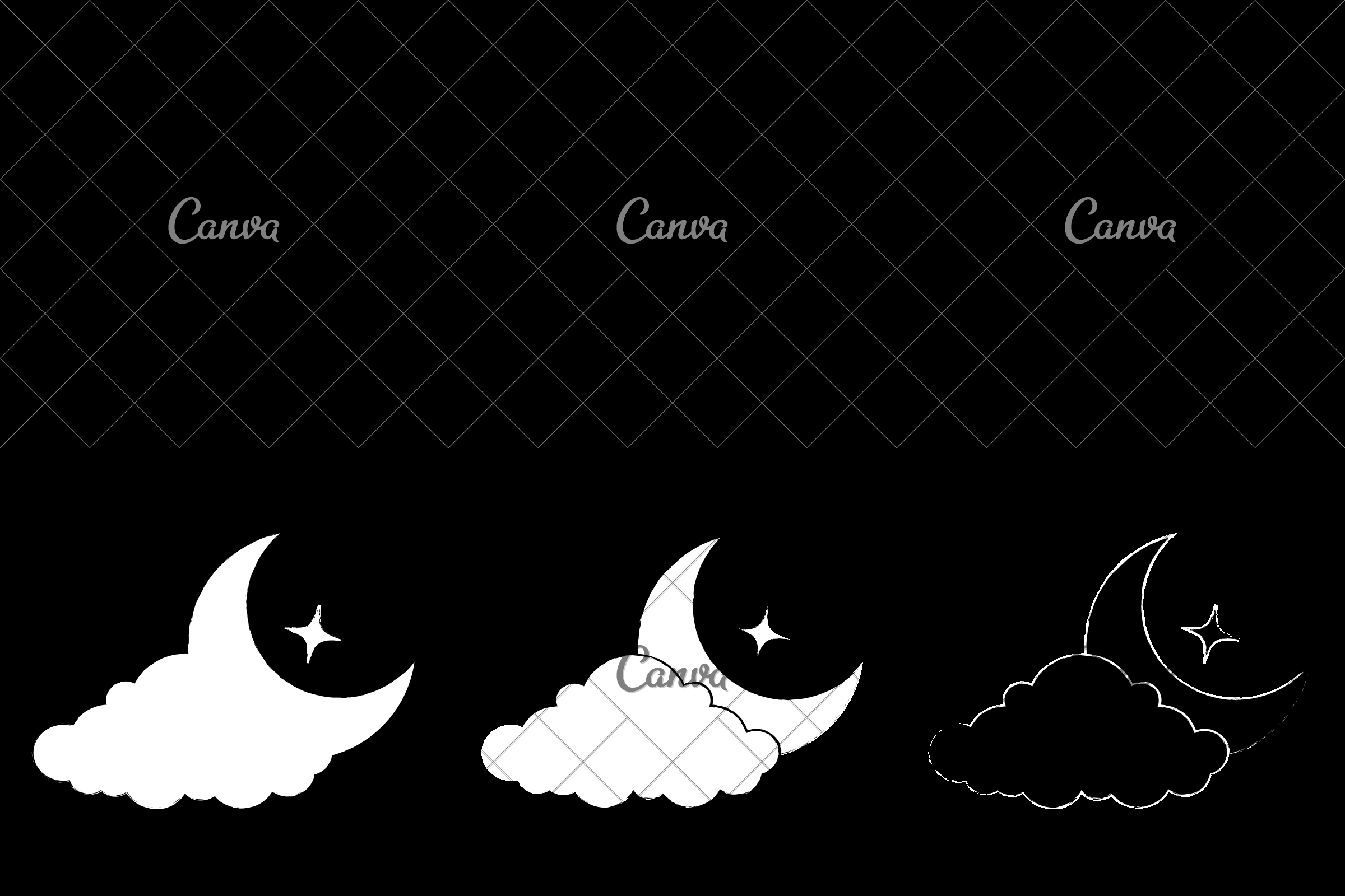 2400x1600 Cloud Weather With Moon Vector Icon Illustration
