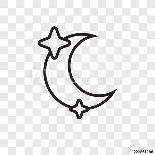 500x500 Moon Vector Icon Isolated On Transparent Background, Moon Logo