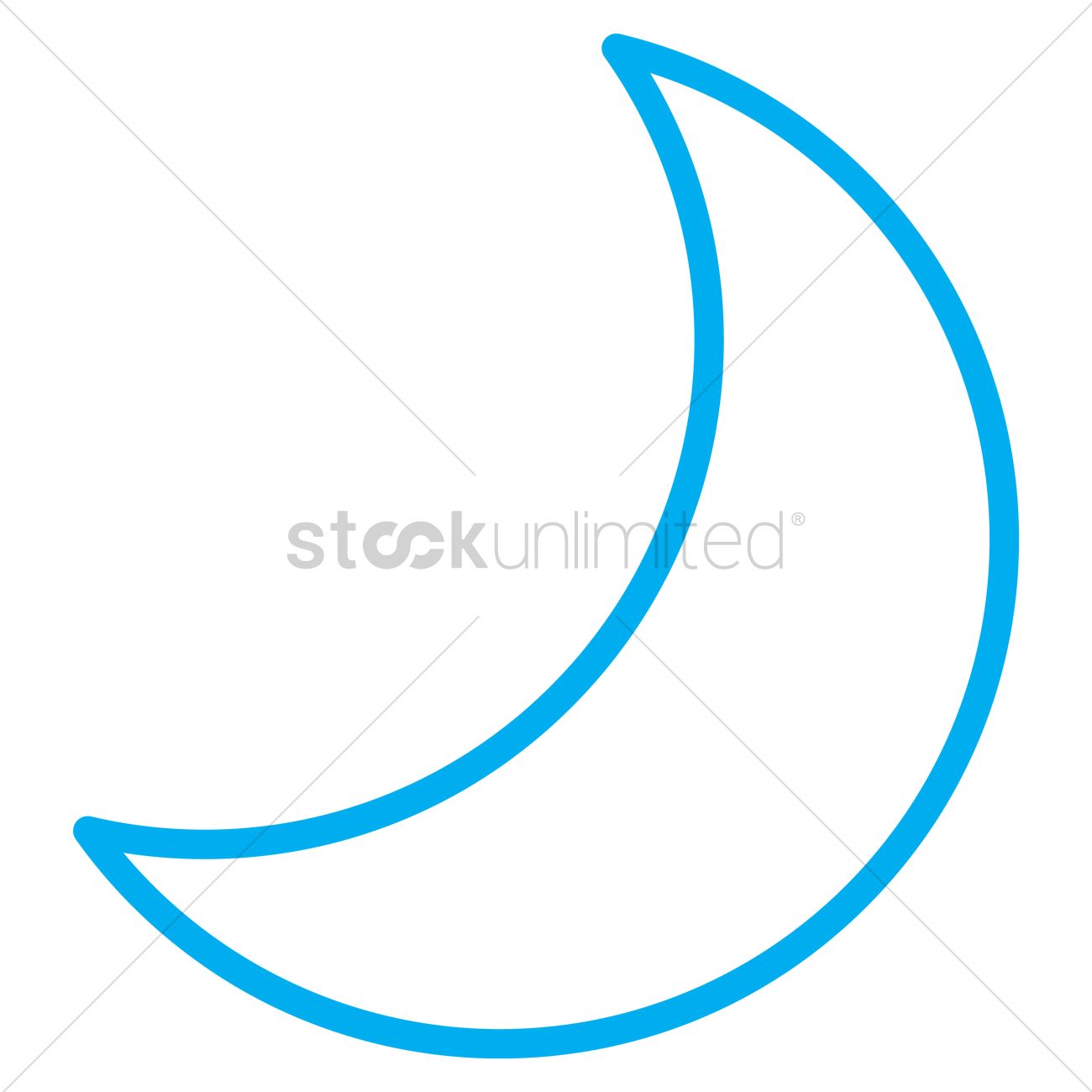 1300x1300 Crescent Moon Vector Image