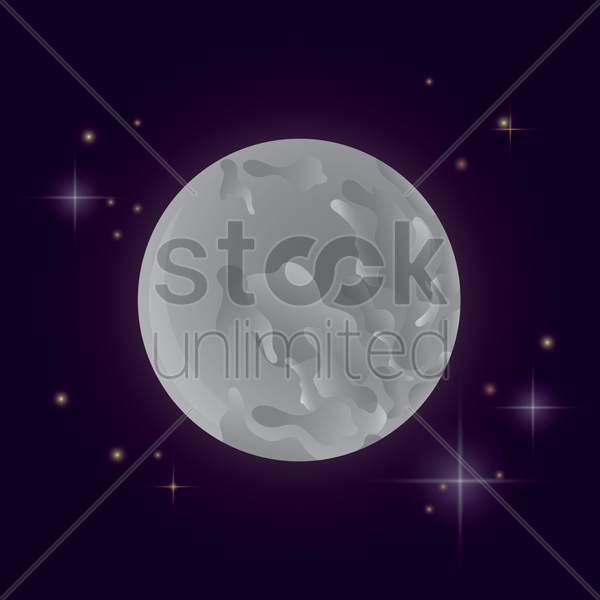 600x600 Moon Vector Image