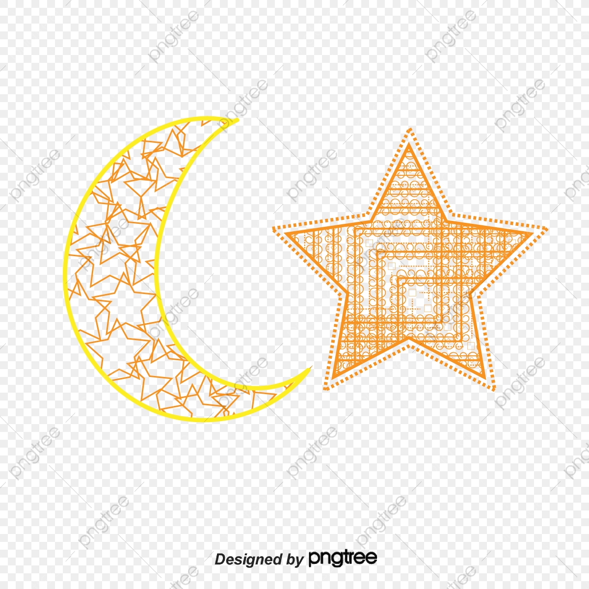 1200x1200 Painted Moon Pentagram, Moon Vector, Vector Png, Five Pointed Star