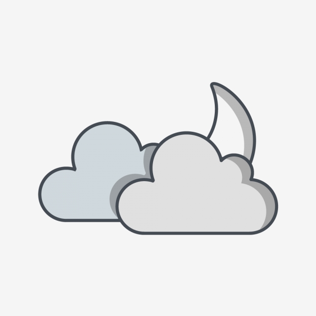640x640 Cloud And Moon Vector Icon, Cloudy Icon, Moon Icon, Night Icon Png