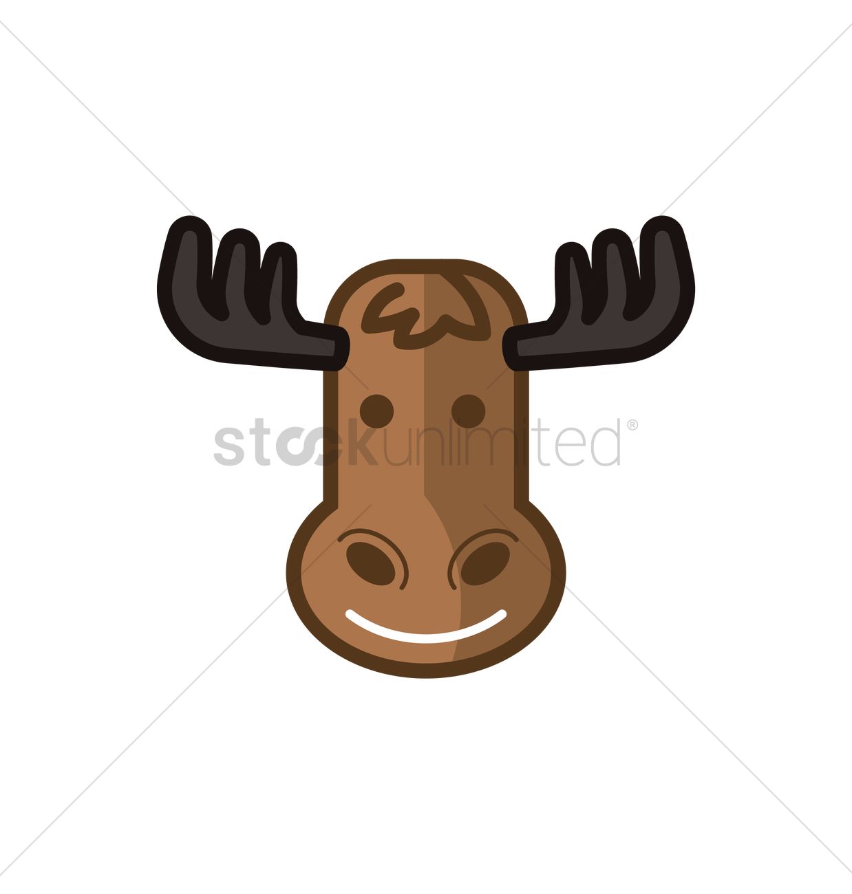 1238x1300 Moose Head Vector Image