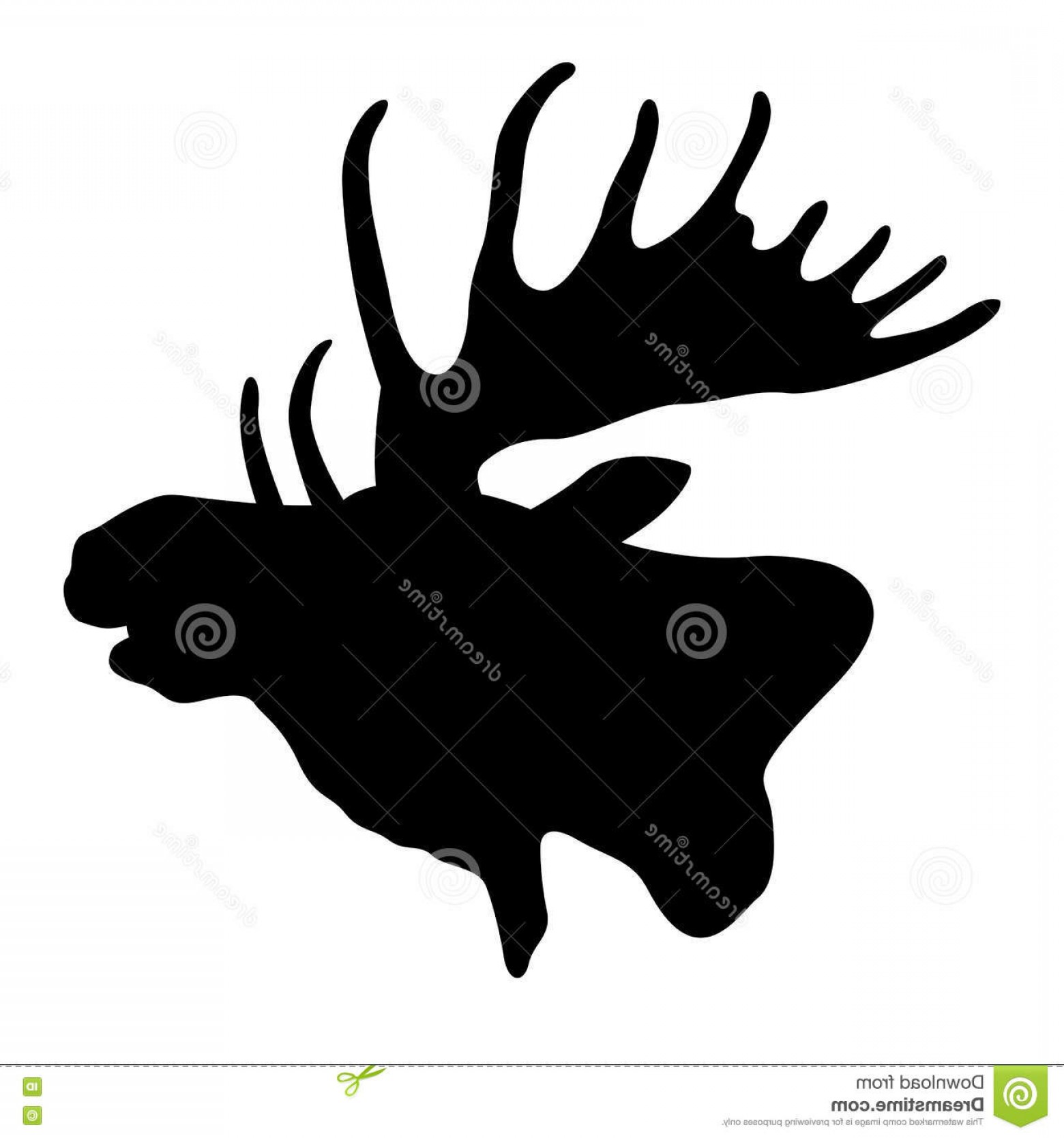 1560x1668 Stock Illustration Moose Head Profile Vector Black Silhouette