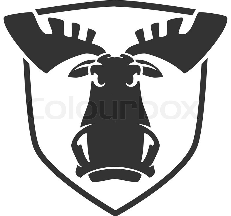 800x746 The Evil Moose Head Logo Vector Emblem Stock Vector Colourbox