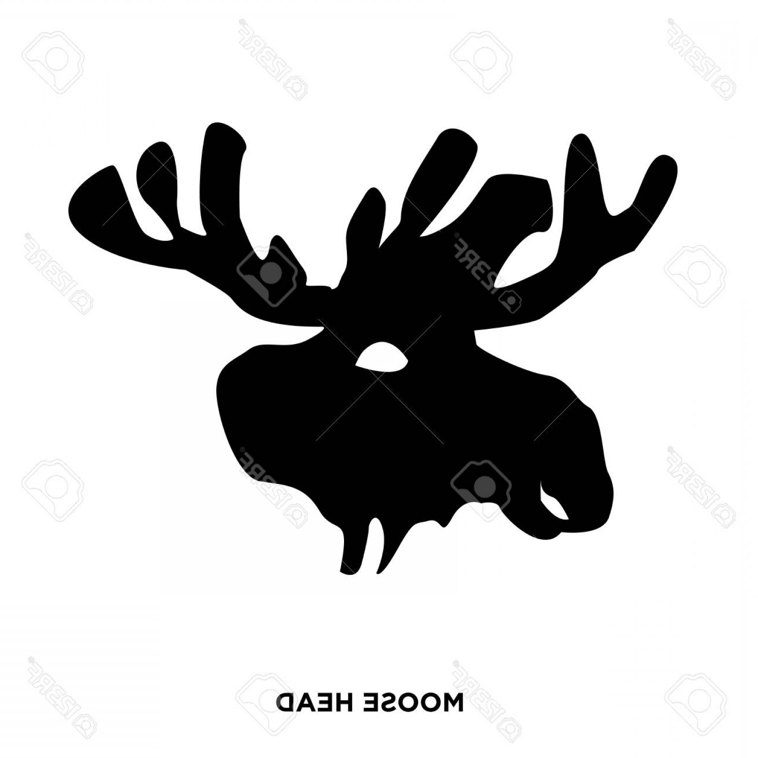 1560x1560 Photostock Vector A Moose Head Silhouette On White Background