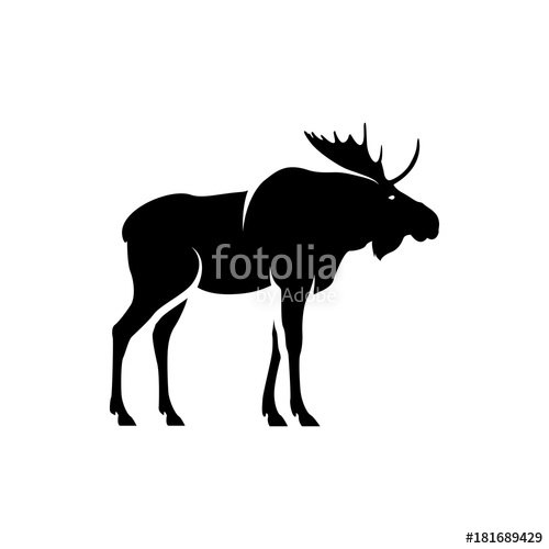 500x500 Vector Moose Silhouette Stock Image And Royalty Free Vector