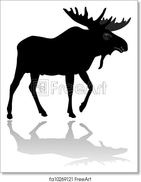 450x580 Free Art Print Of Moose Moose Silhouette Vector Illustration