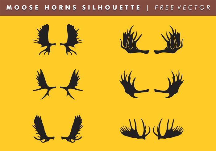 700x490 Moose Horns Silhouette Vector Free