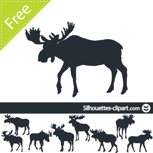 500x500 Mooses Silhouettes Silhouettes Clipart Silhouette Portrait