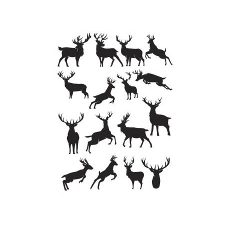 458x458 Deer Silhouette Vector Collection Free Vector