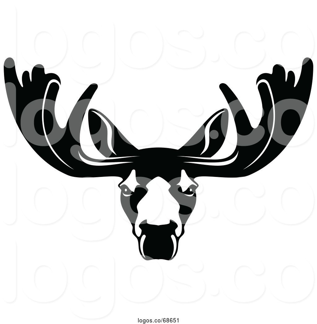 1024x1044 Logo Of Black And White Profiled Elk Caribou Or Moose Mascot Head