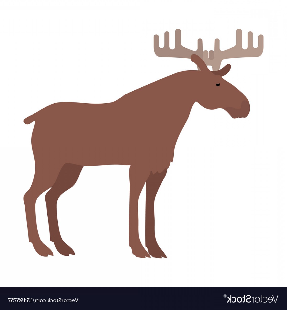 1200x1296 Moose In Flat Design Vector Handandbeak
