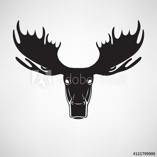 500x500 Vector Images Of Moose Deer Head On A White Background