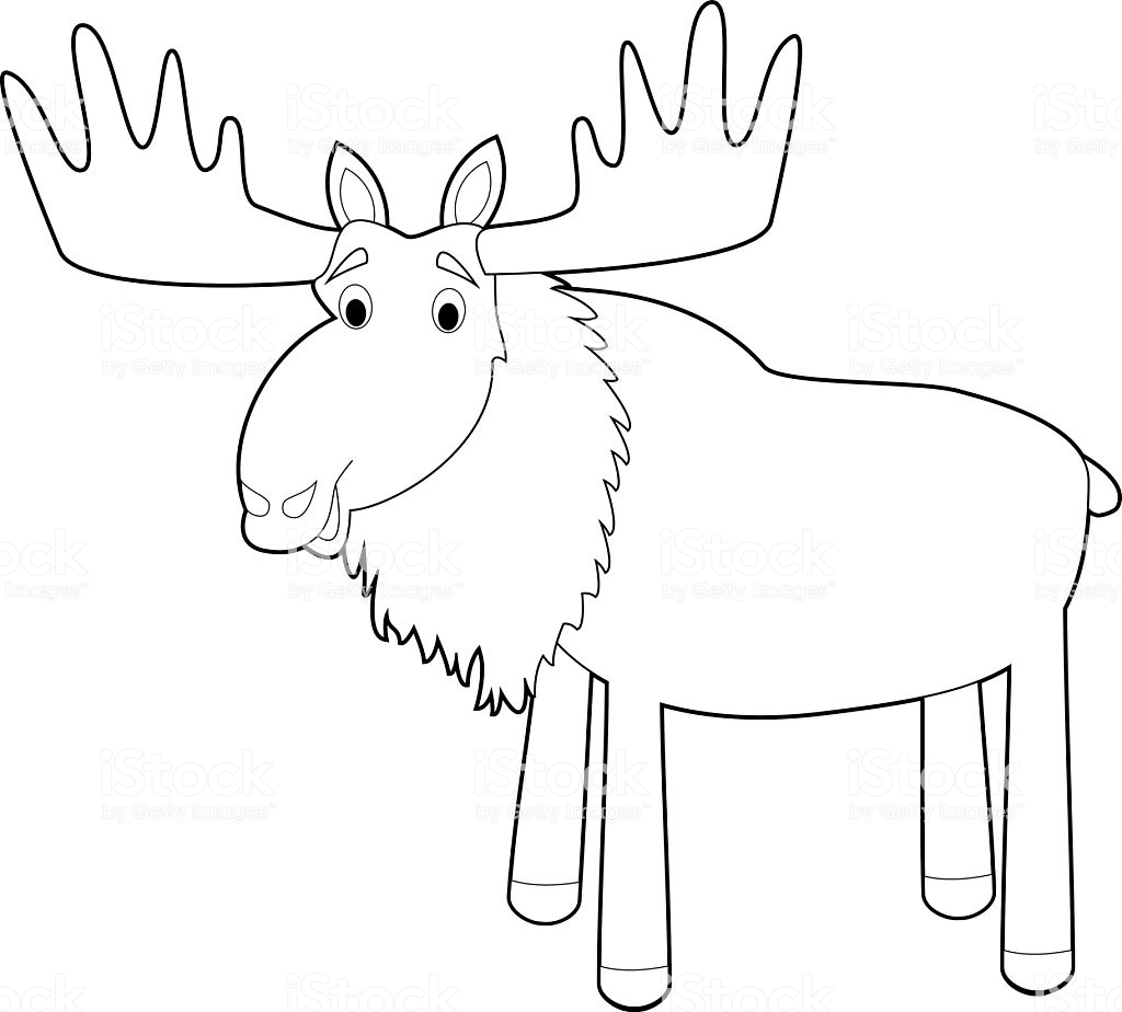 1024x924 Coloring Pages Easy Coloring Animals For Kids Moose Stock Vector