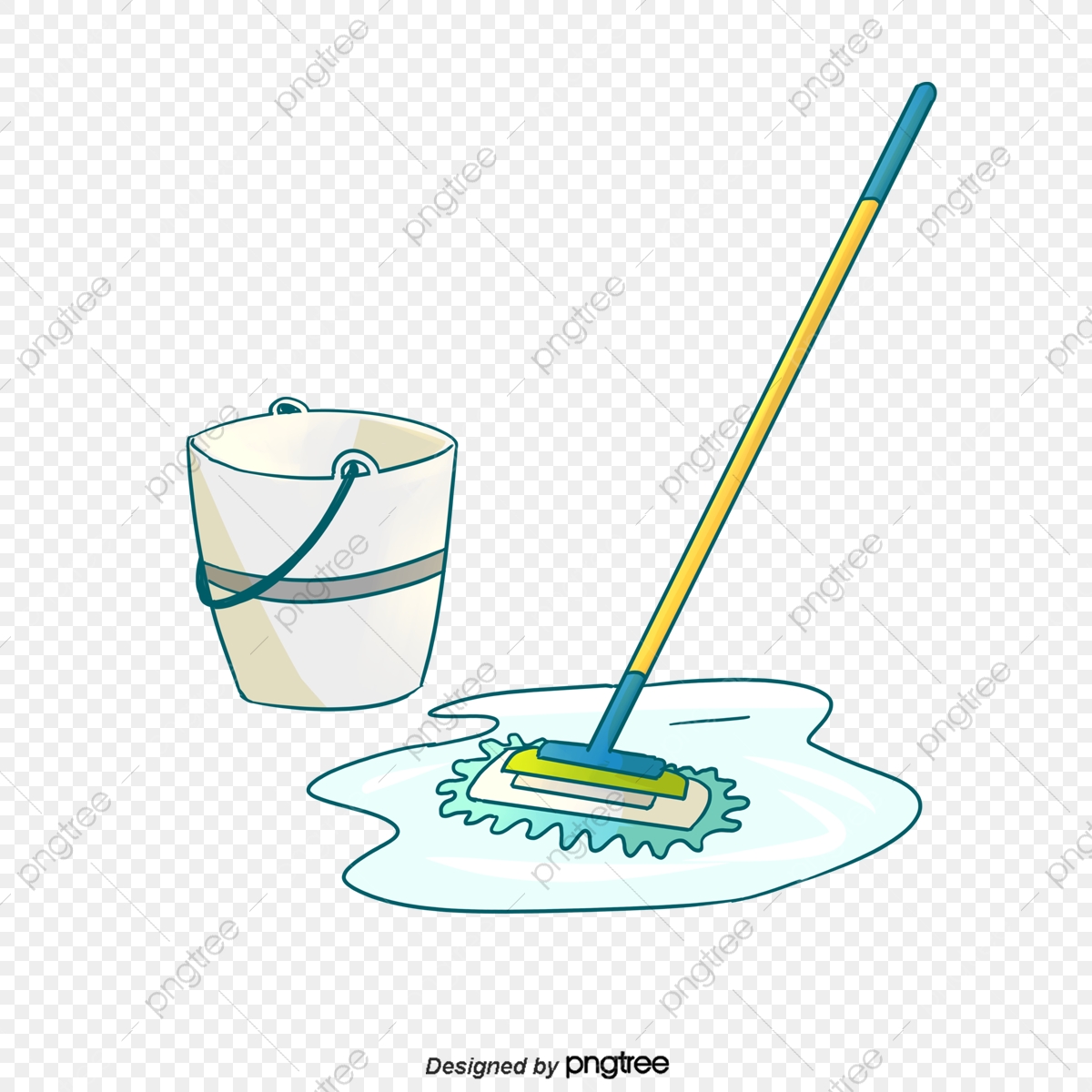 1200x1200 Mop And Bucket, Bucket, Mop, Cleaning Supplies Png And Vector