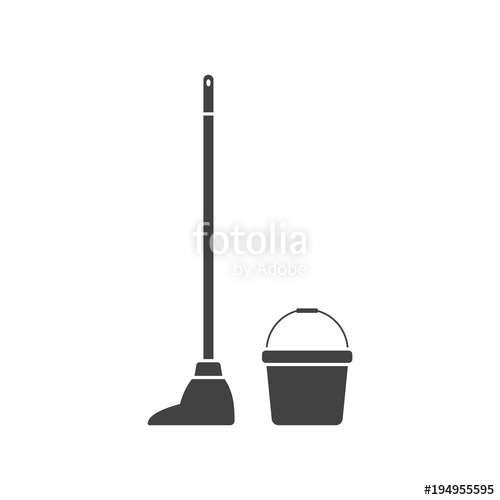 500x500 Mop And Bucket Icon Vector Isolated Stock Image And Royalty Free
