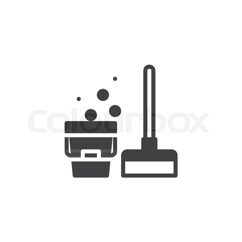 800x800 Mop And Bucket Vector Icon Filled Stock Vector Colourbox