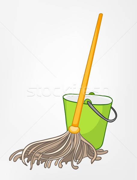 456x600 Cartoon Home Miscellaneous Mop Vector Illustration Andrei