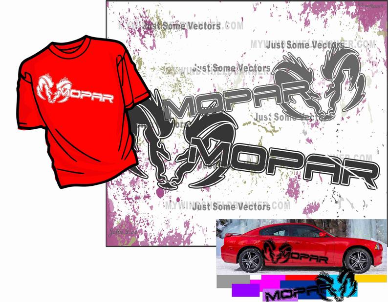 794x619 Mopar Ram Left And Right Vector Cdr Pdf Png Dxf Etsy